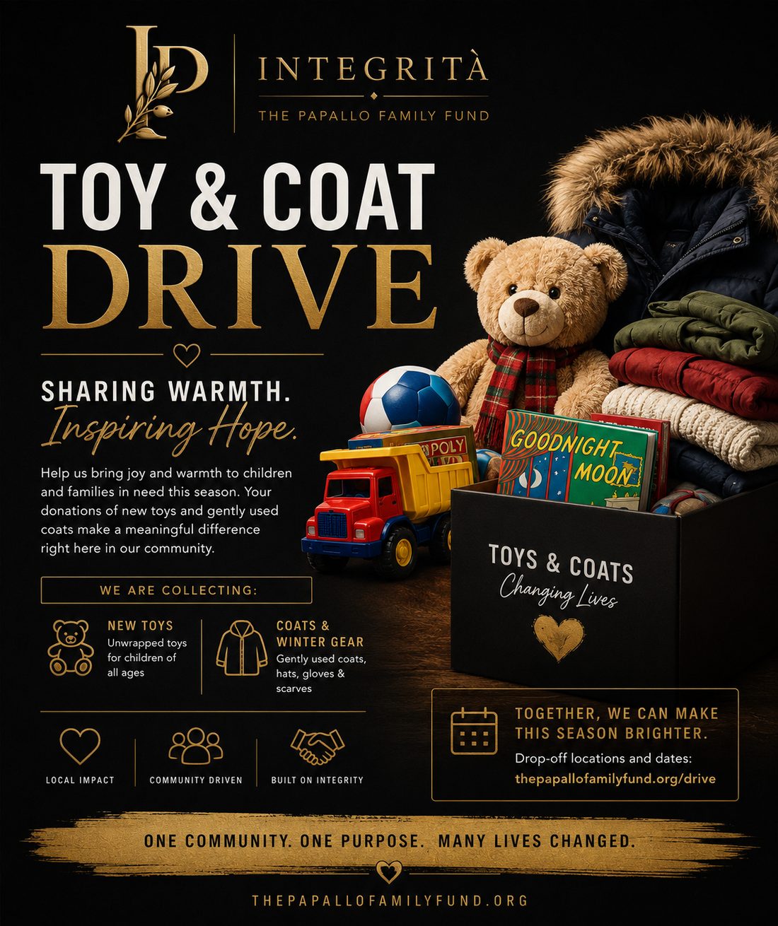 TPFF Toy and Coat Drive: sharing warmth, inspiring hope